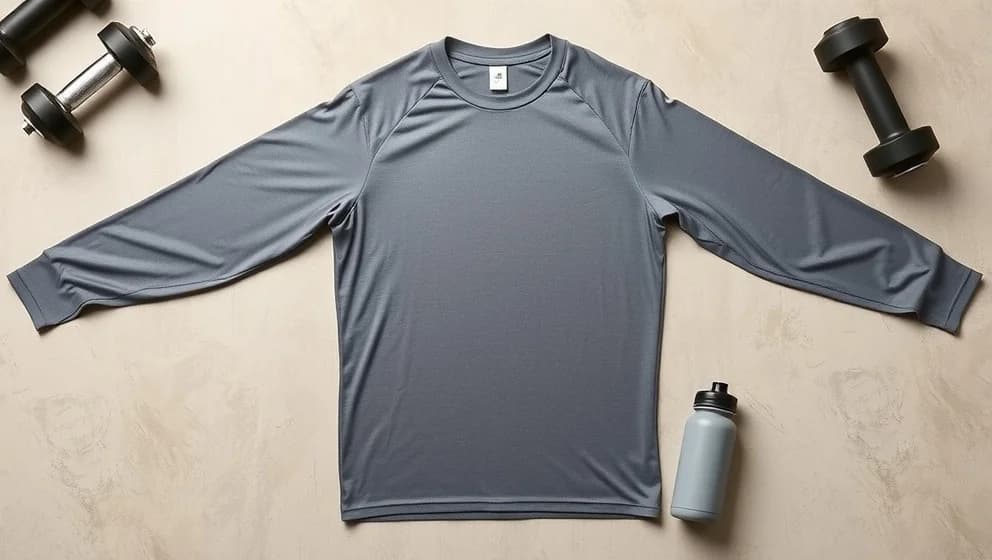 Långärmad träningströja herr för löpning och gym