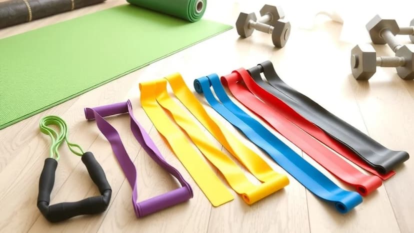 Träningsband med handtag för hemmaträning